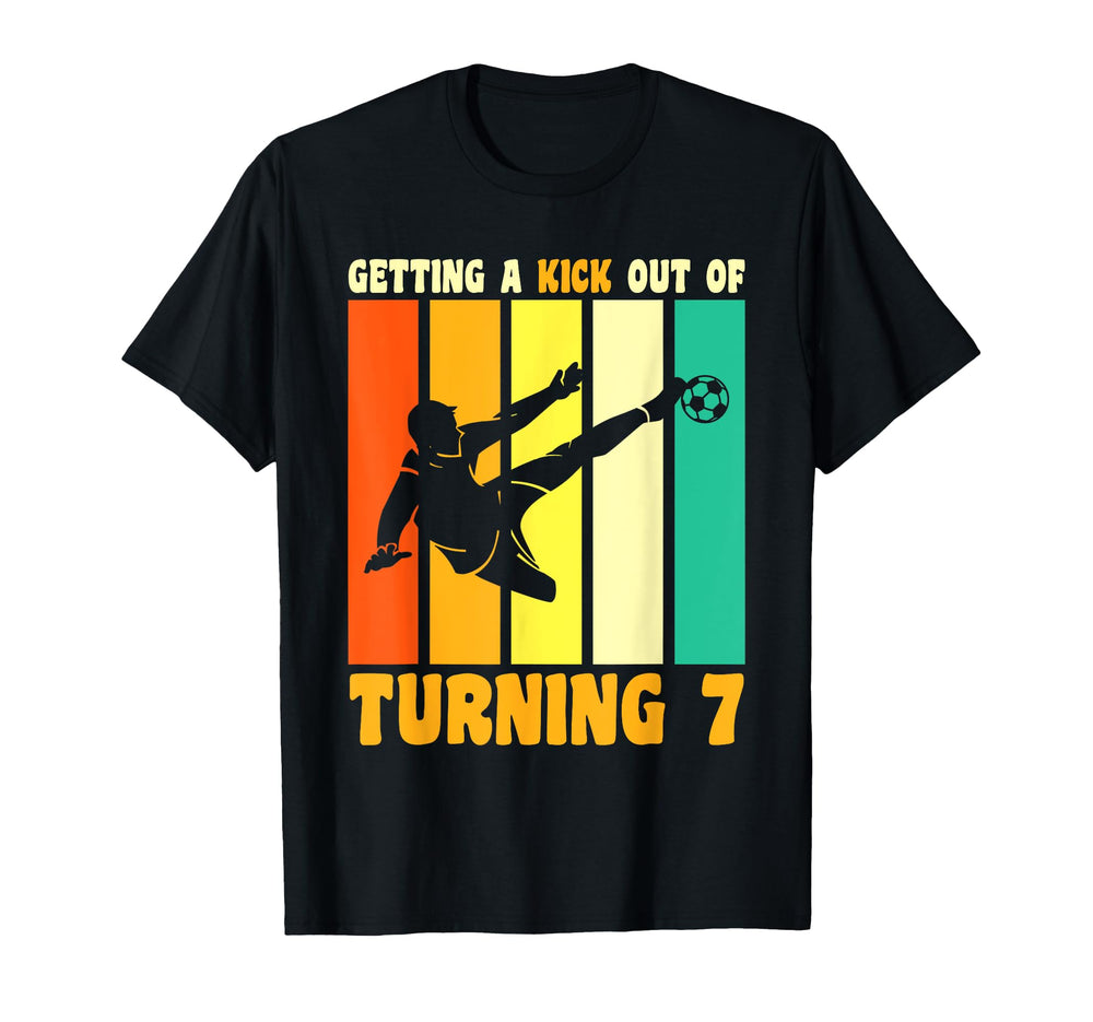 Happy 7Th Birthday 7 Year Old Kick T-Shirt - Trendy Graphic for Adults