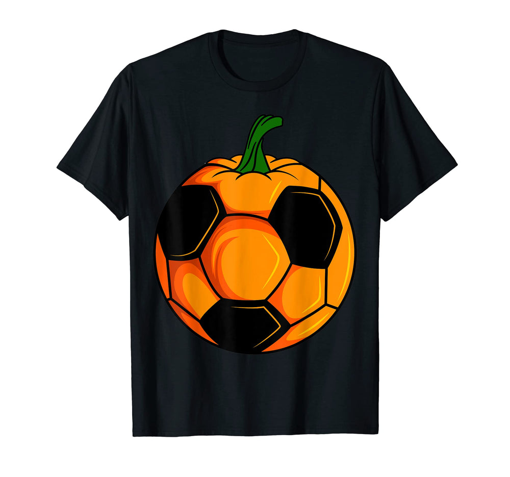 Halloween Pumpkin Soccer Ball Player T-Shirt - Minimalist Print Men Women