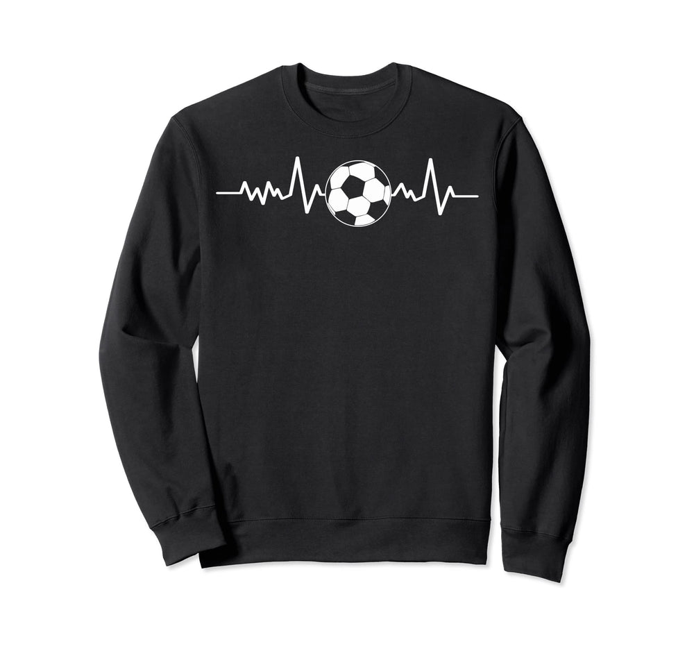 Soccer Fans Soccer Players Heartbeat Sweatshirt - Novelty Apparel Unisex
