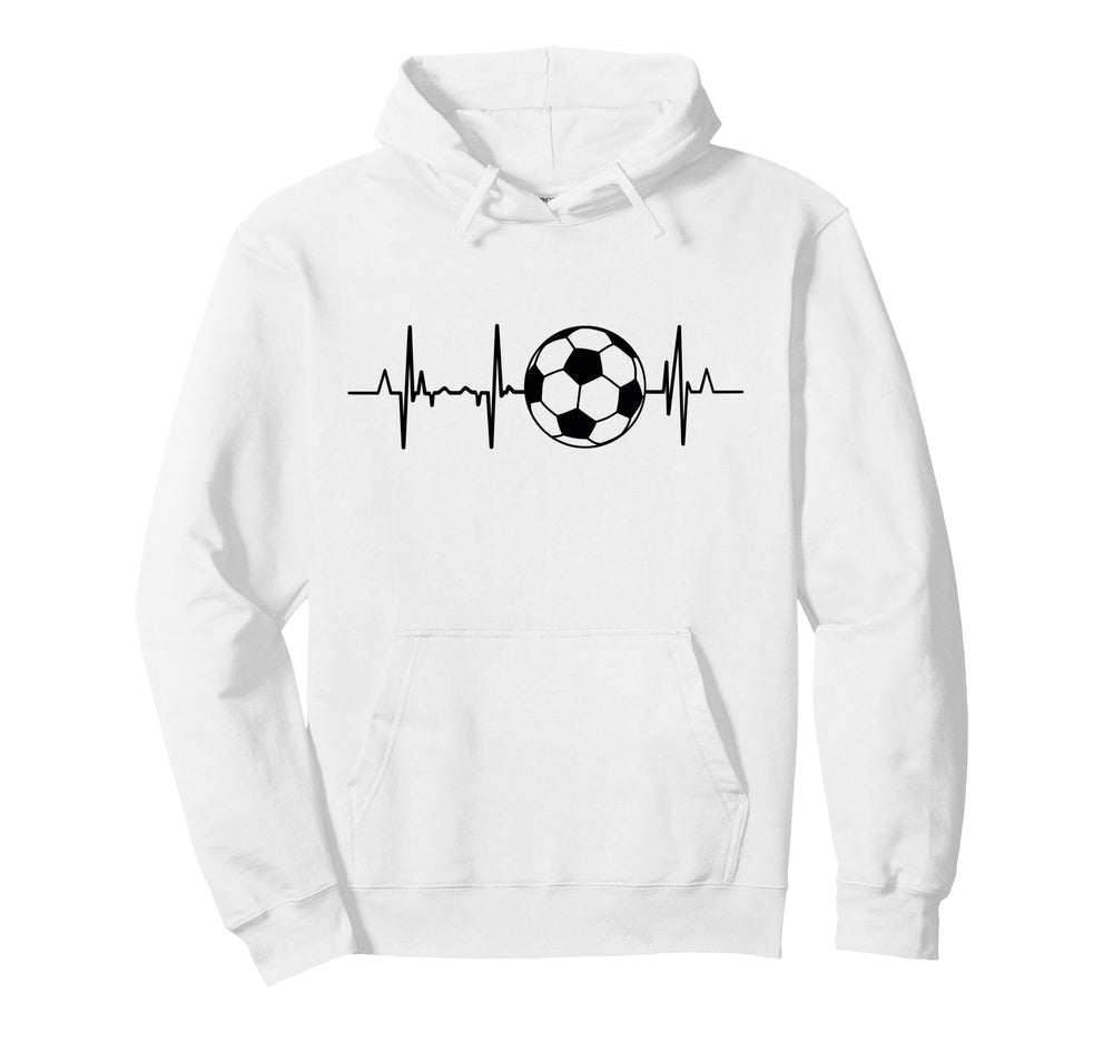 Soccer Ecg Football Heartbeat Hoodie - Custom Art Print Men Women