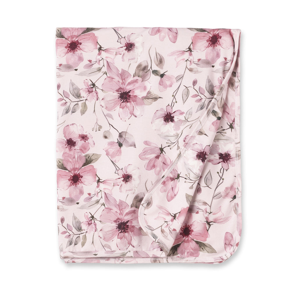 Watercolor Floral Baby Stroller Blanket - Bamboo Tesa Babe