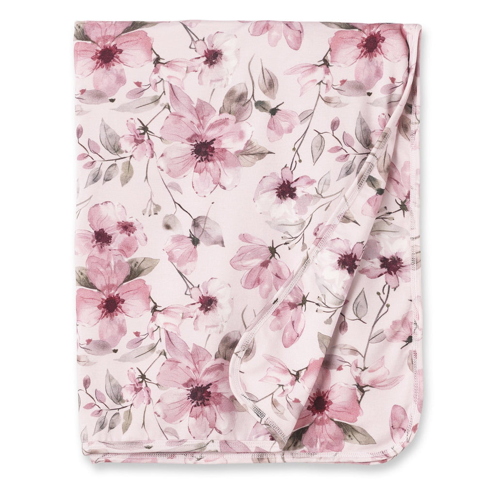 Watercolor Floral Baby Stroller Blanket - Bamboo Tesa Babe