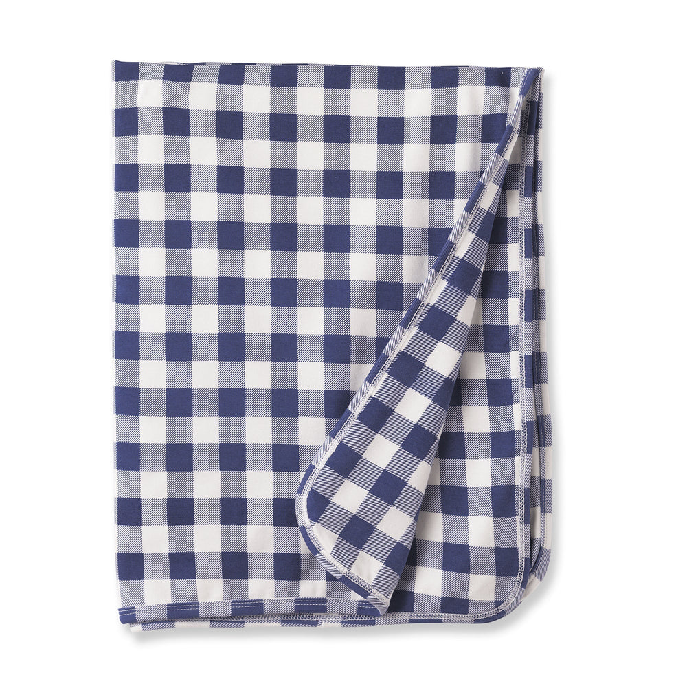 Picnic Plaid/Blue Soft Bamboo Stroller Blanket for Baby Tesa Babe