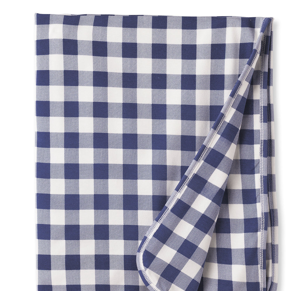 Picnic Plaid/Blue Soft Bamboo Stroller Blanket for Baby Tesa Babe