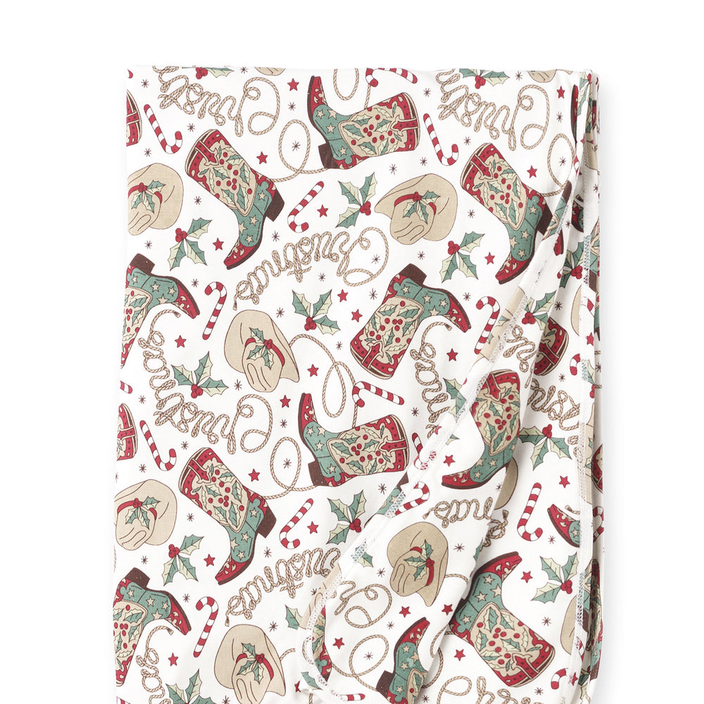 Western Christmas Stroller Blanket – Soft Bamboo Holiday Tesa Babe