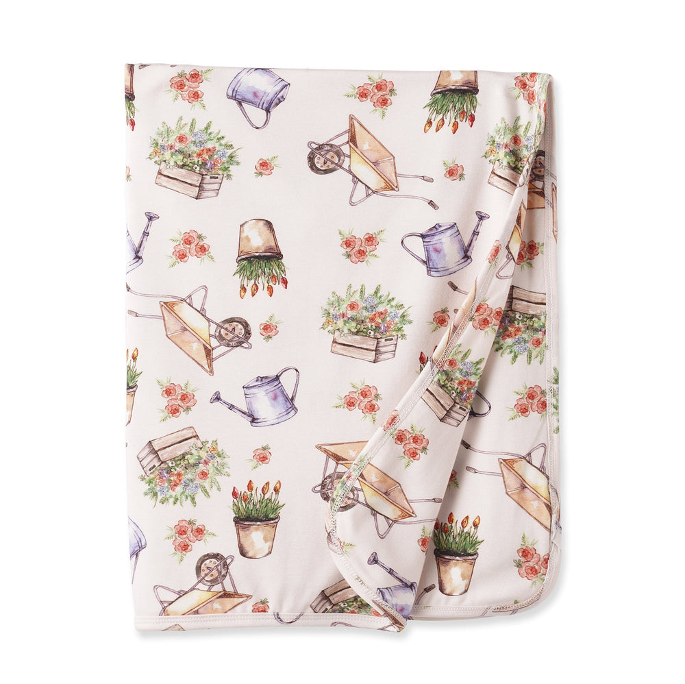 Petal Patch Stroller Blanket - Soft Bamboo Garden Throw Tesa Babe