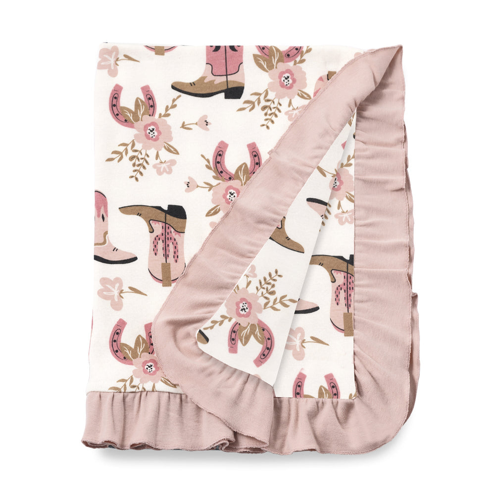 Western Cowgirl Boots Soft Baby Cotton Stroller Blanket Tesa Babe