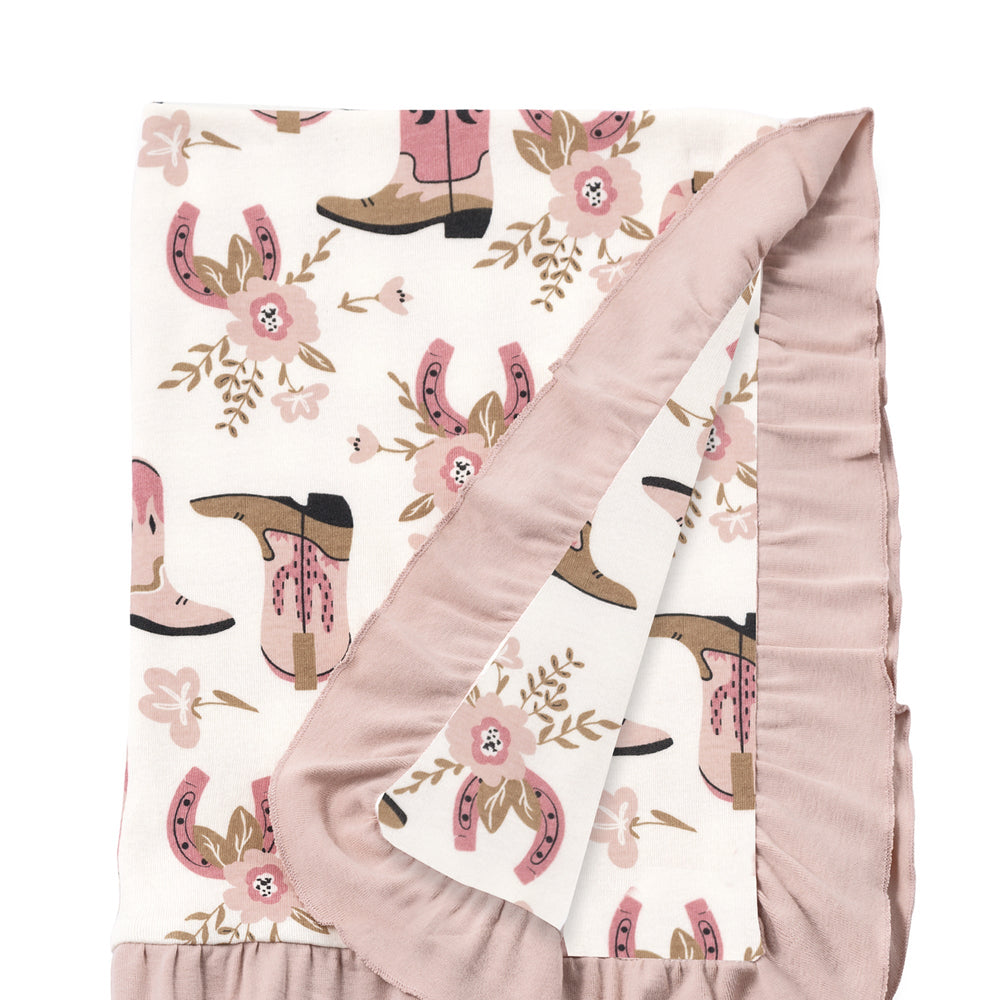 Western Cowgirl Boots Soft Baby Cotton Stroller Blanket Tesa Babe