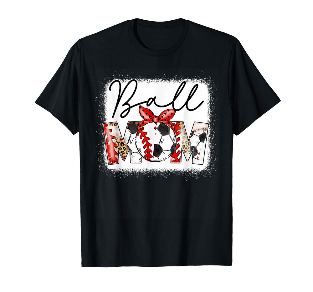 Mom Both Heart Soccer Baseball T-Shirt - Custom Art Print for Adults