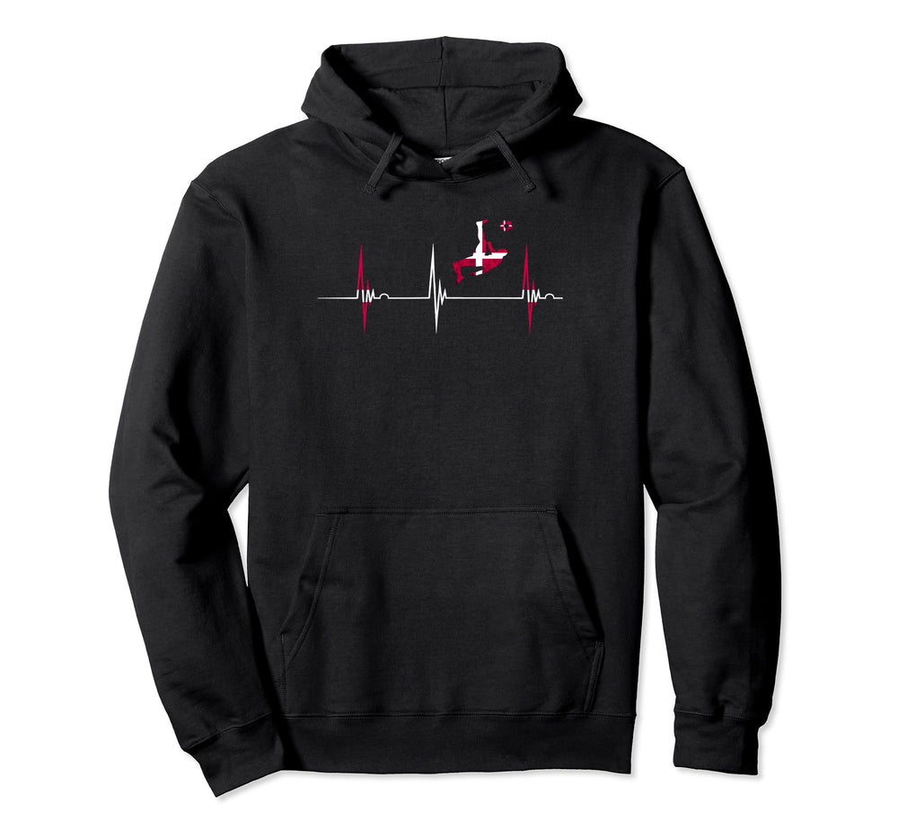 Danish Soccer Player Dansk Heartbeat Hoodie - Fun Novelty Design Unisex