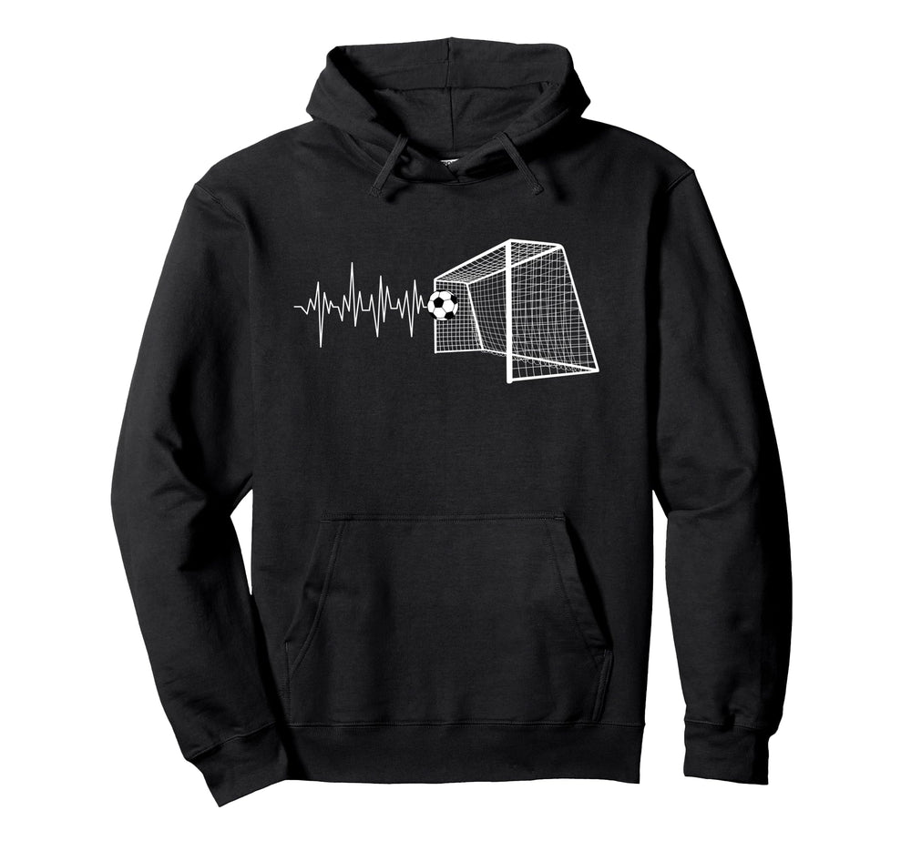 Funny Soccer Heartbeat Ecg Football Hoodie - Casual Everyday Wear Unisex
