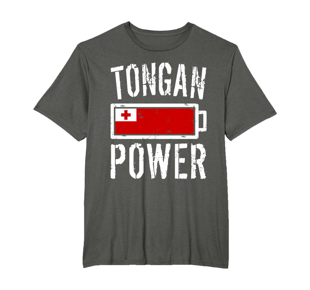 Tonga Flag Tongan Power Battery Proud T-Shirt - Novelty Apparel Men Women
