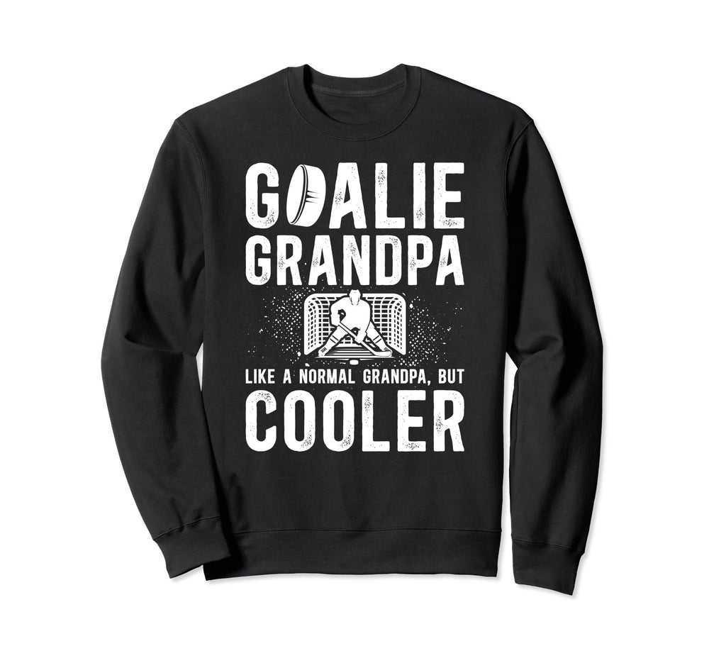 Hockey Goalie Grandpa Ice Hockey Sweatshirt - Unique Graphic Men Women