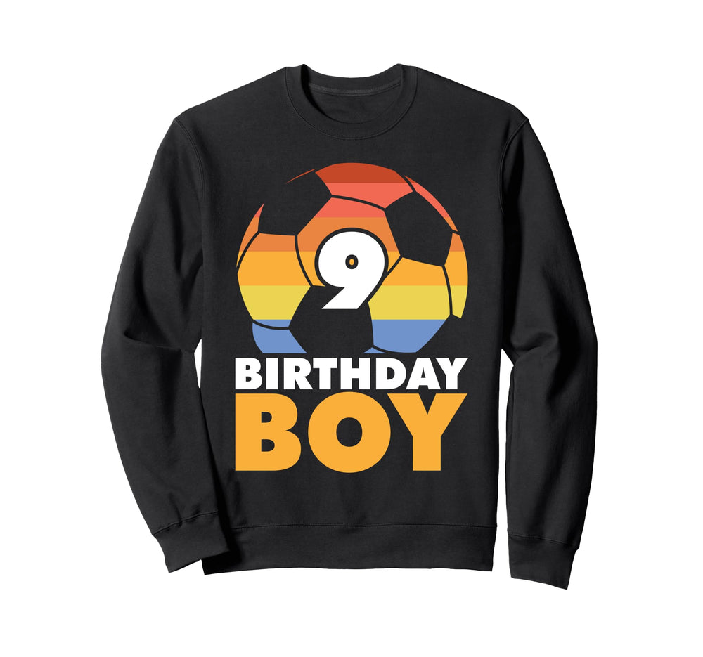 9 Year Old Football Soccer Player Sweatshirt - Aesthetic Graphic Unisex