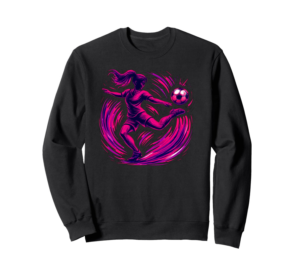 Soccer Striker Action Dynamic Sports Sweatshirt - Fun Novelty Design Unisex