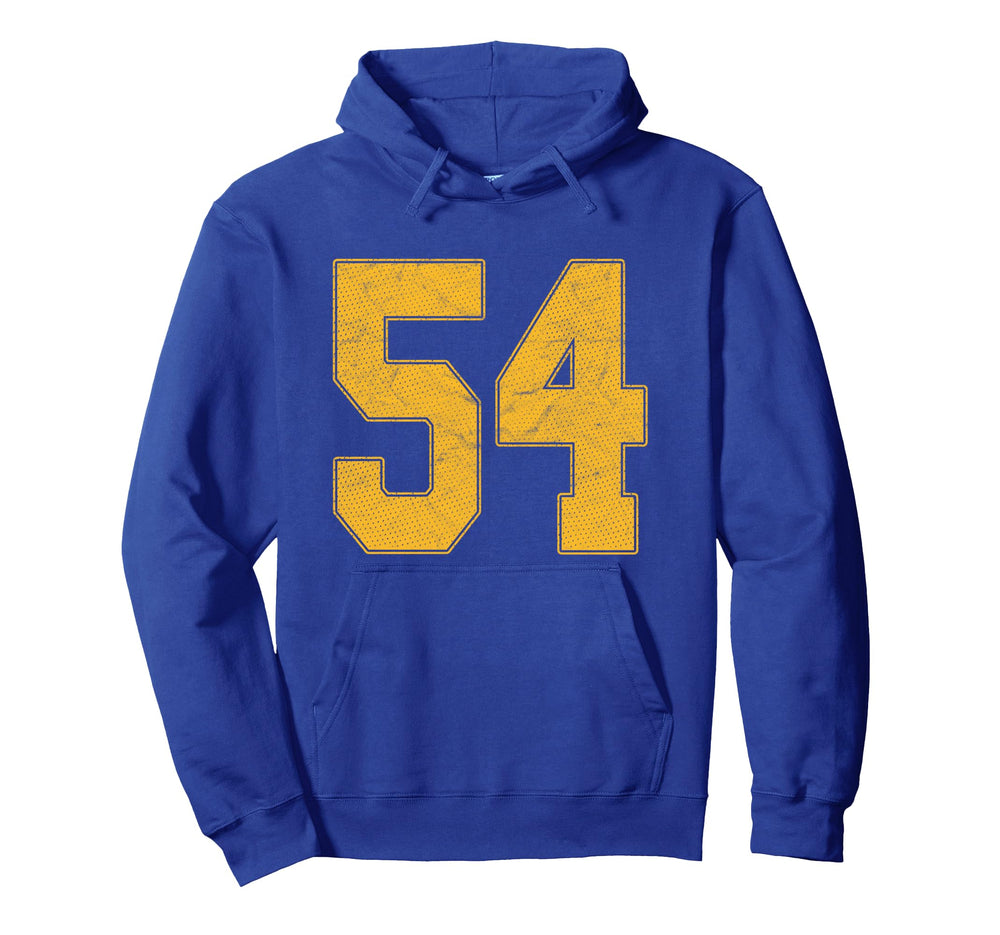 Number 54 Numbered Uniform Sports Hoodie - Streetwear Style for Adults