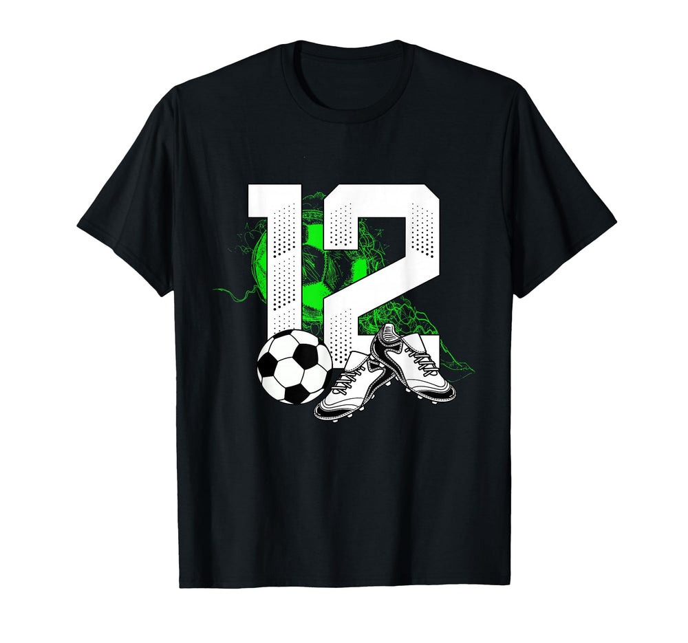 12Th Birthday Soccer Player Football T-Shirt - Aesthetic Graphic Men Women