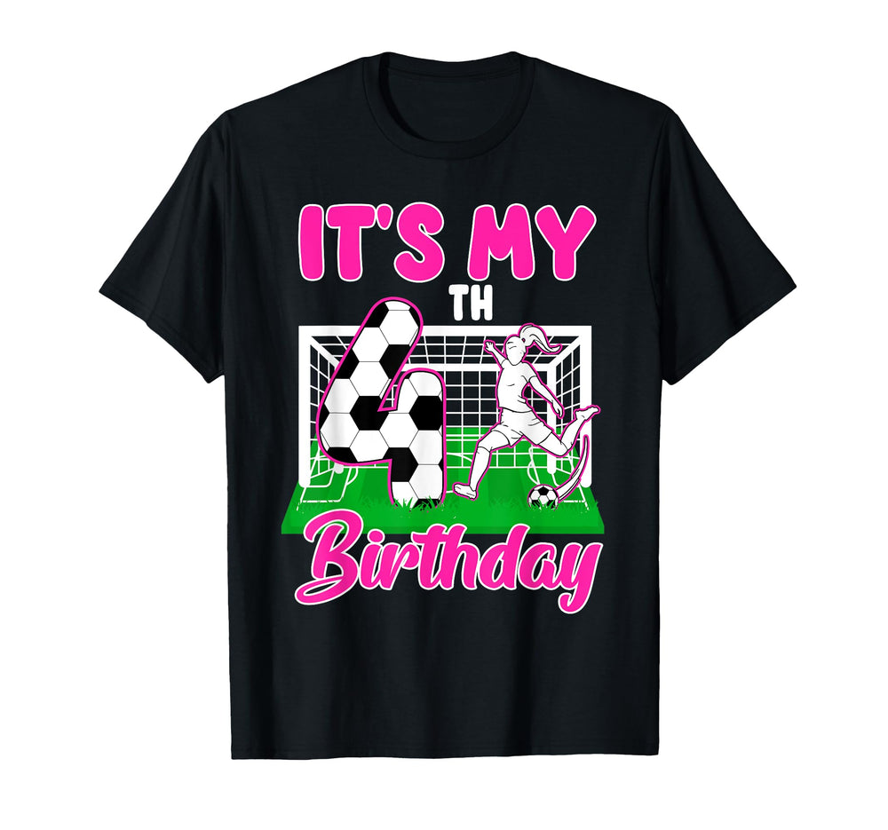 Its My 4Th Birthday Soccer Themed T-Shirt - Custom Art Print for Adults