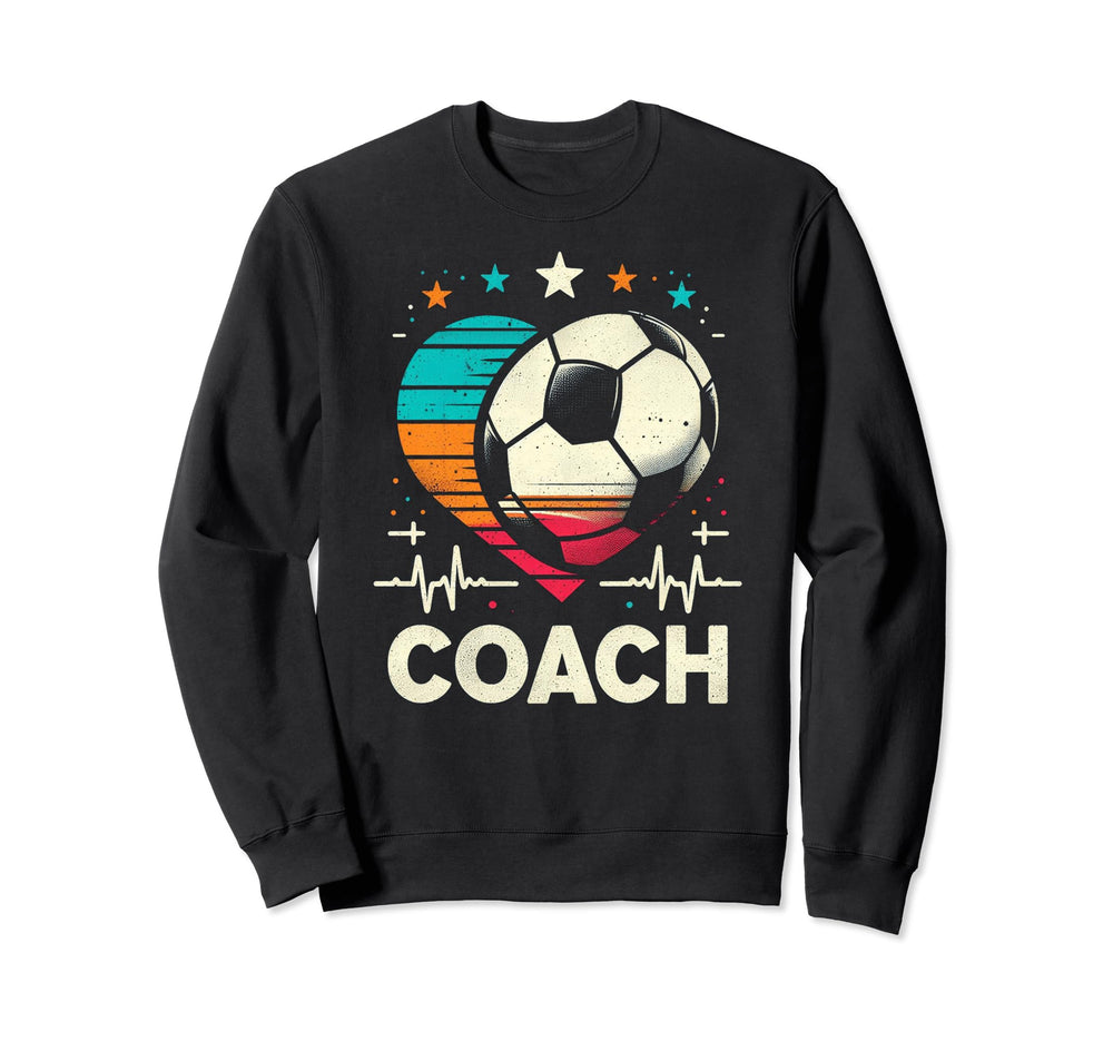 Soccer Coach Training Heart Beat Sweatshirt - Aesthetic Graphic Men Women