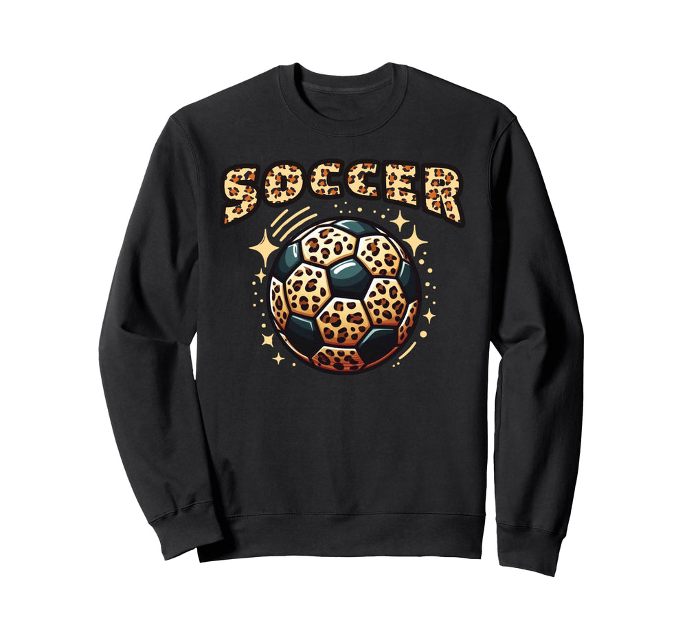Soccer Ball Leopard Sweatshirt - Aesthetic Graphic for Adults