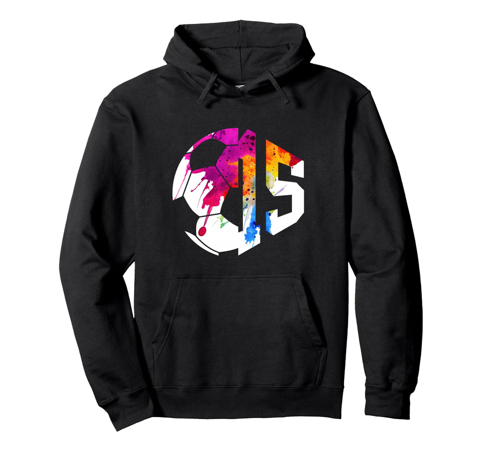 Number 15 Years Soccer 15Th Birthday Hoodie - Aesthetic Graphic Unisex