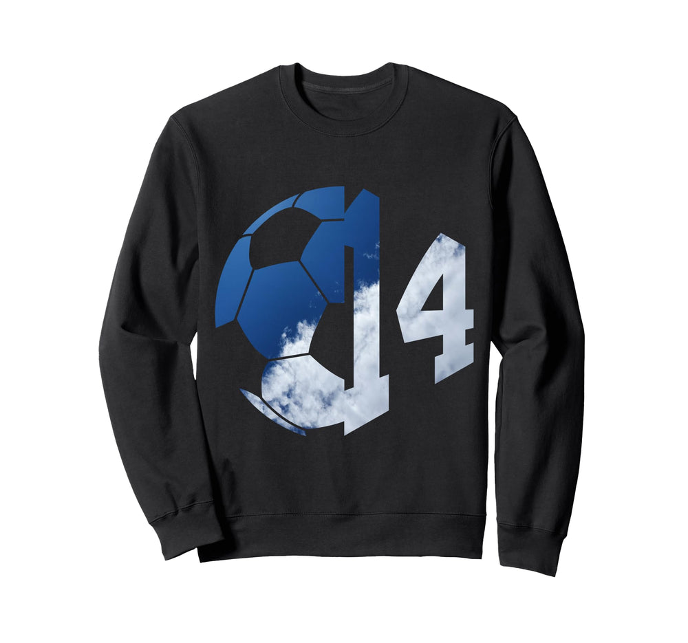 Number 14 Years Soccer 14Th Birthday Sweatshirt - Trendy Graphic Unisex