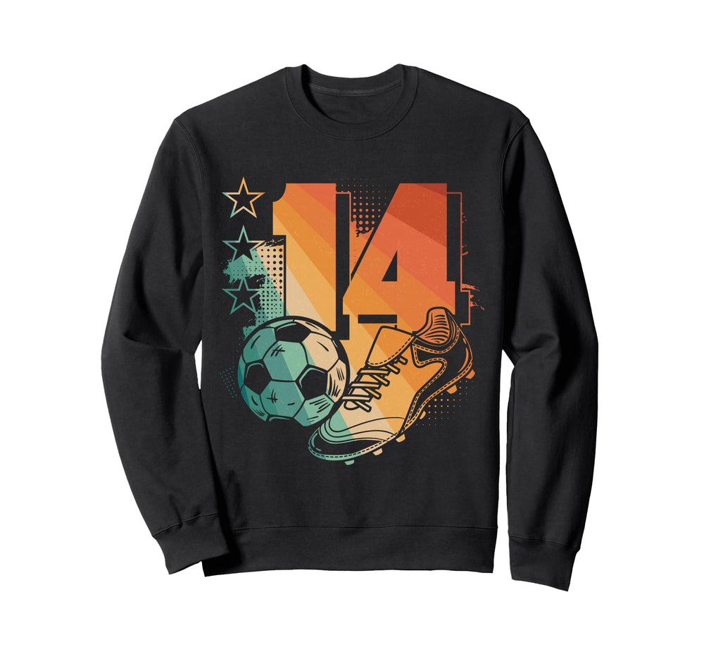 14Th Birthday Soccer Player Sweatshirt - Fun Novelty Design Unisex