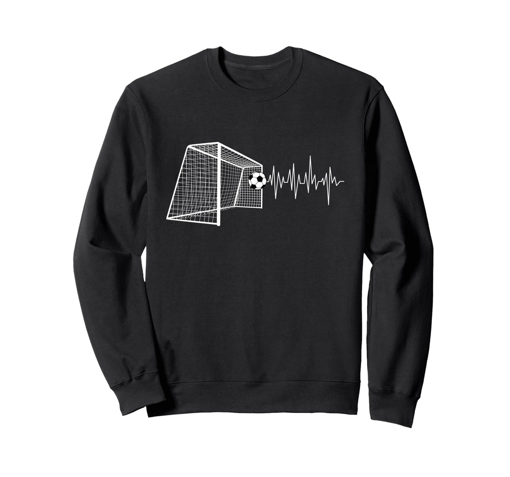 Funny Soccer Heartbeat Ecg Football Sweatshirt - Aesthetic Graphic Unisex