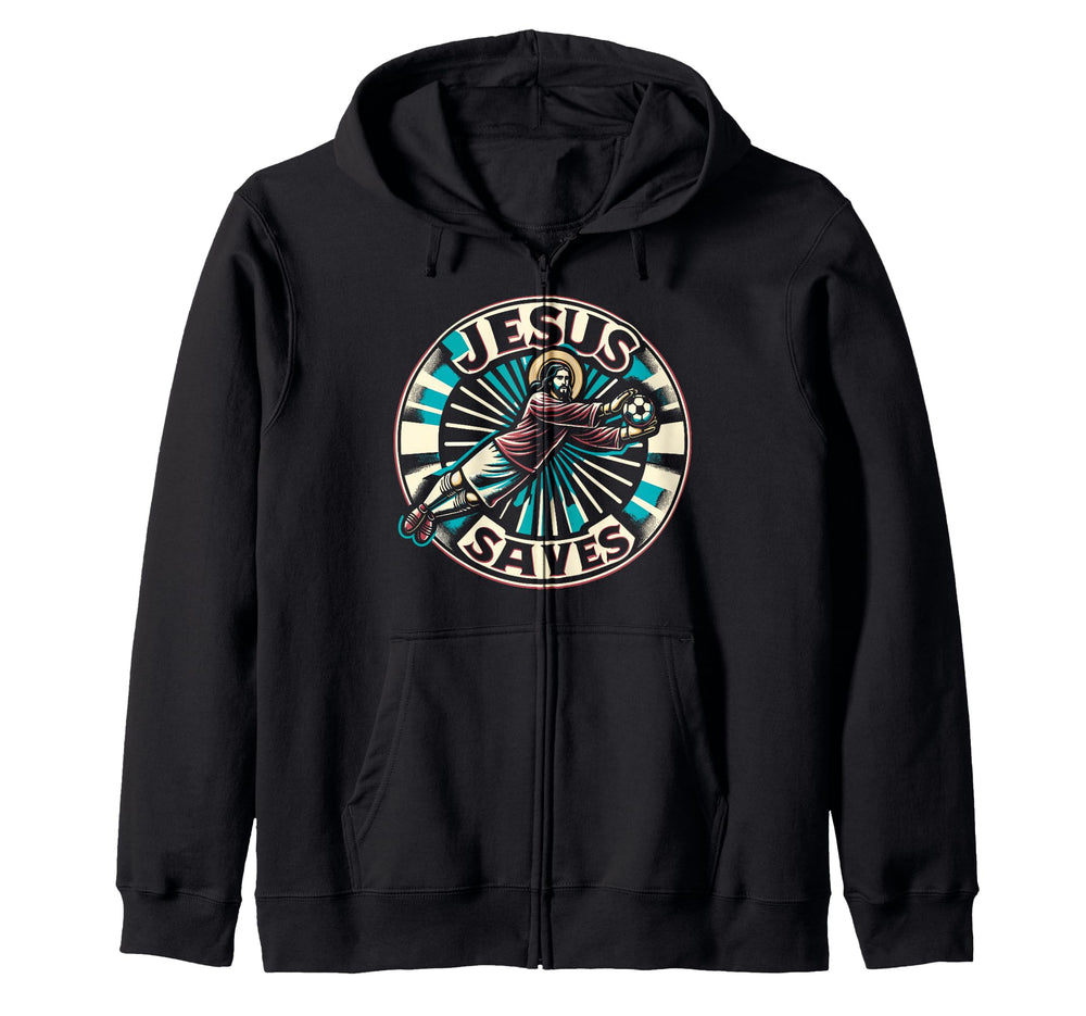 C J S Religious Christian Soccer Hoodie - Fun Novelty Design for Adults