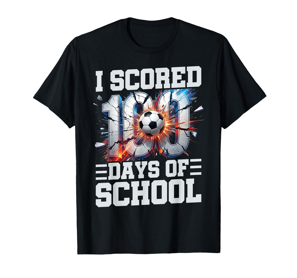 I Scored 100 Days School Soccer 100Th T-Shirt - Trendy Graphic for Adults