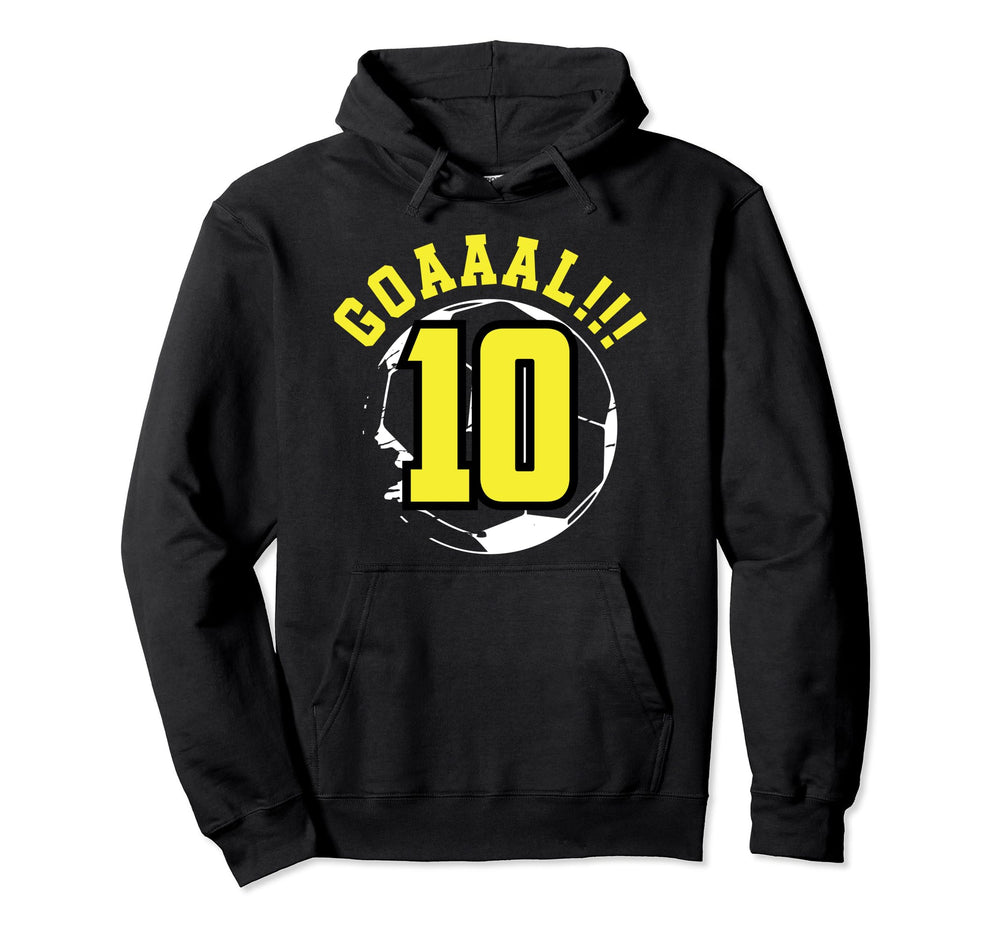 10Th Birthday 10 Years Soccer Football Hoodie - Minimalist Print Unisex