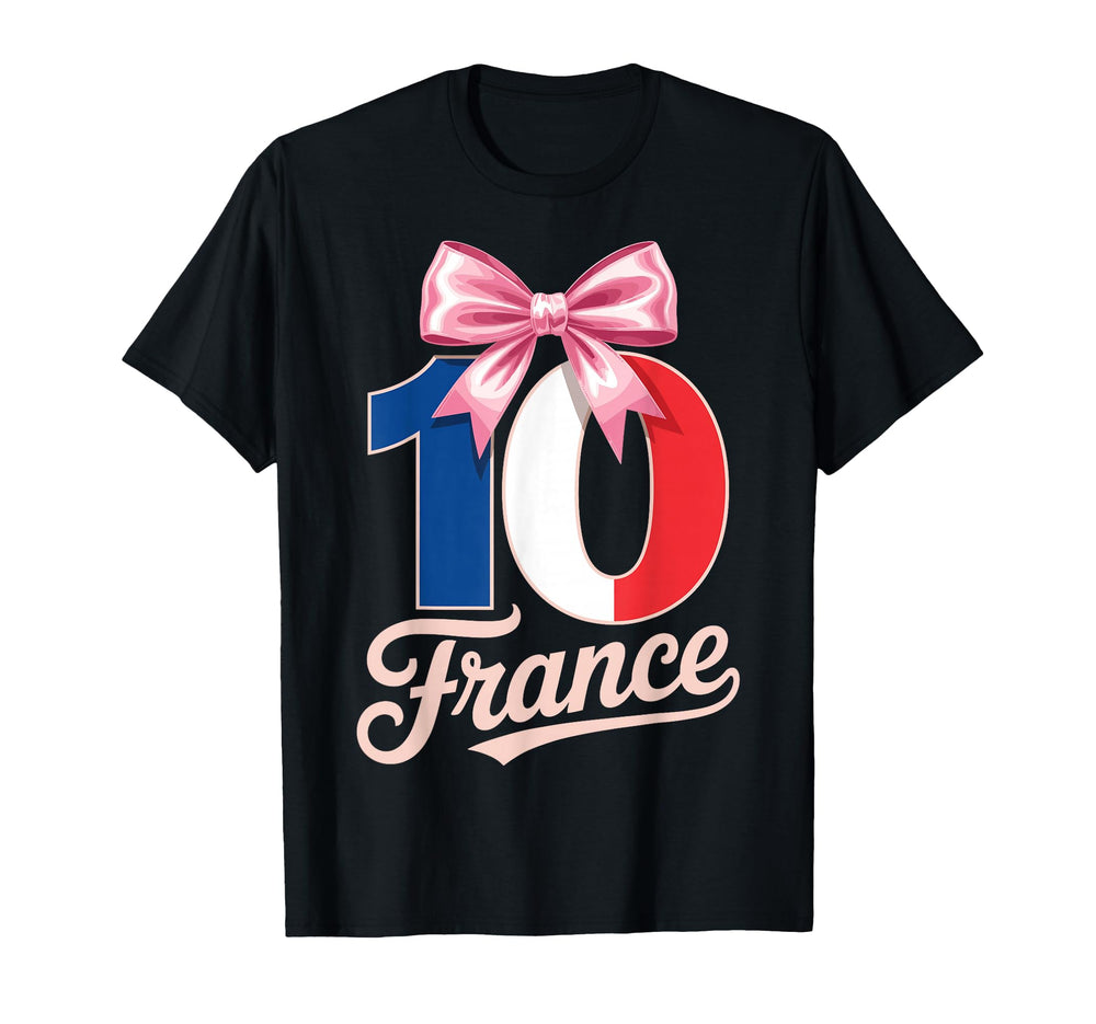 10 France Birthday Number 10 Soccer T-Shirt - Novelty Apparel for Adults
