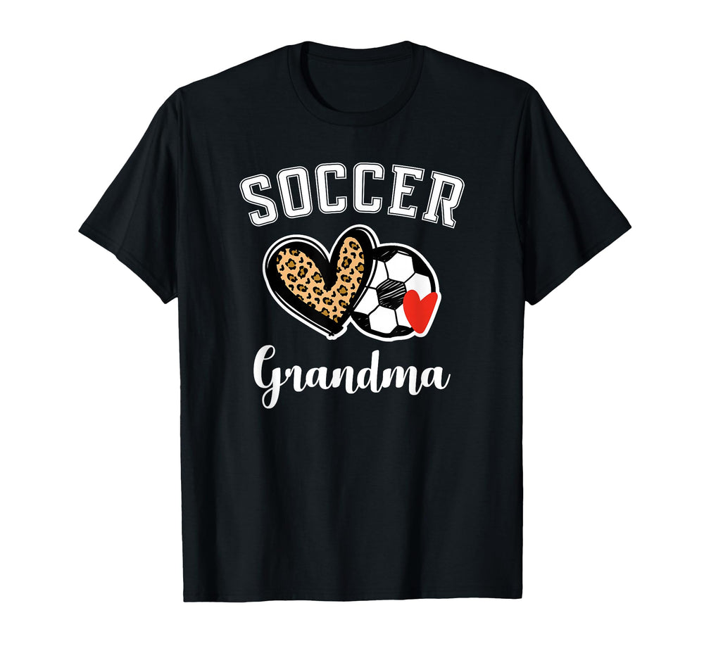 Soccer Grandma Leopard Heart Grandmother T-Shirt - Trendy Graphic Unisex