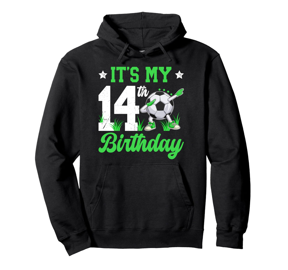 14Th Soccer Birthday Party 14 Year Old Hoodie - Custom Art Print Unisex
