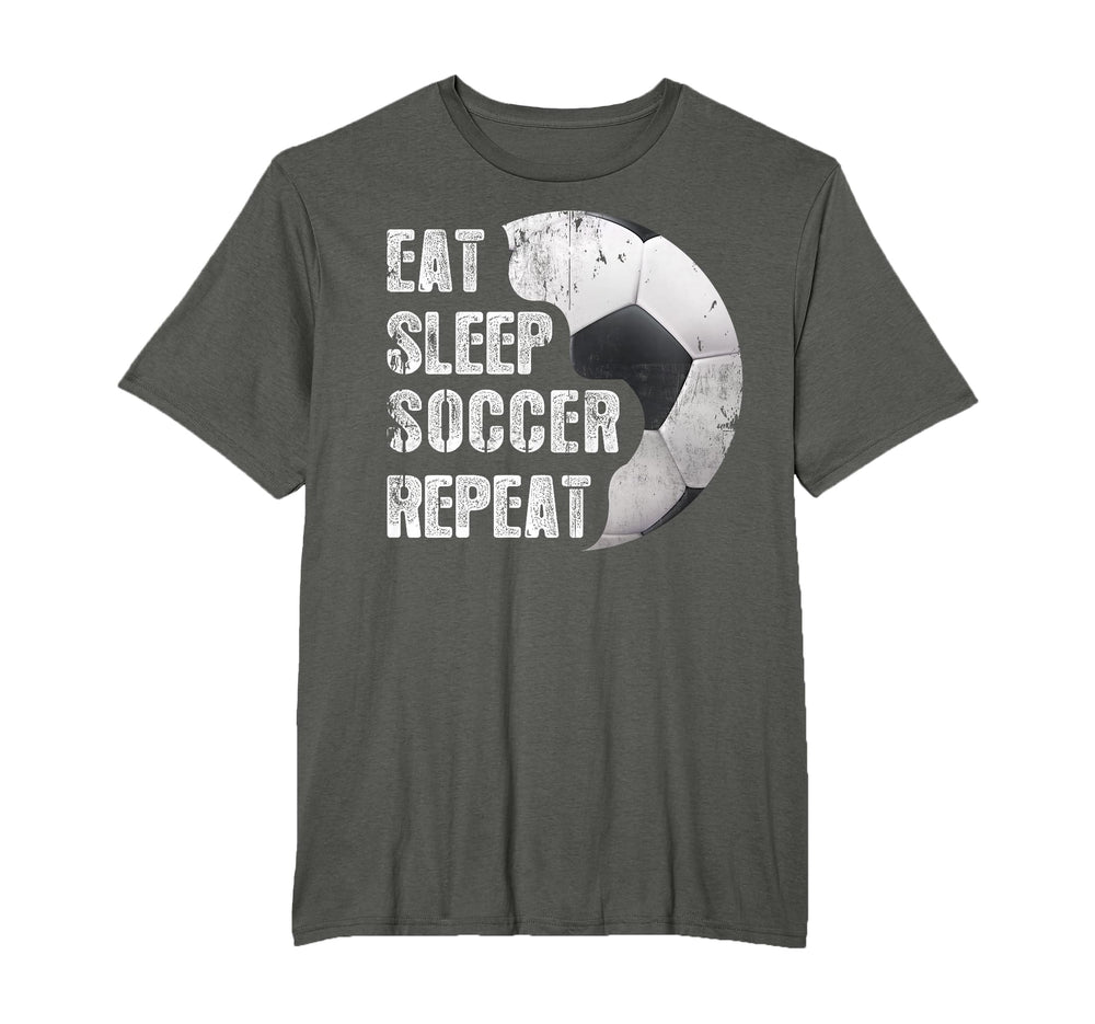 Eat Sleep Soccer Repeat Funny Baseball T-Shirt - Custom Art Print Unisex