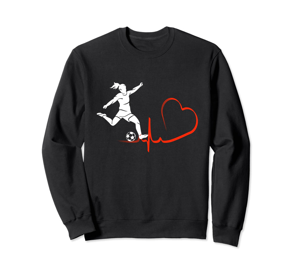 Soccer Football Heartbeat Funny Sweatshirt - Streetwear Style Men Women