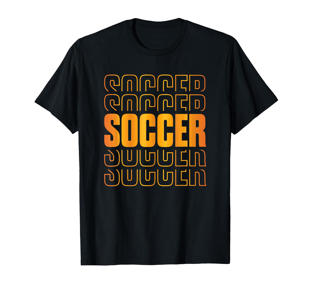 Gold Soccer Stacked Soccer Lovers T-Shirt - Fun Novelty Design for Adults