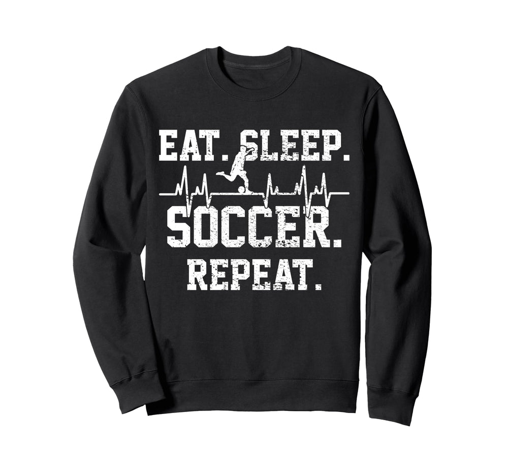 Soccer Football Player Heartbeat Gift Sweatshirt - Unique Graphic Men Women