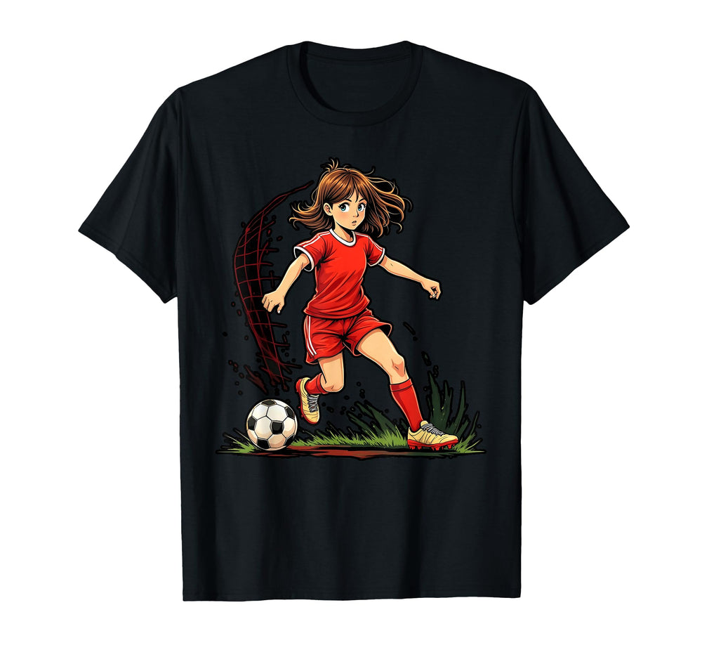 Soccer Player Kicking Ball Sports Fans T-Shirt - Custom Art Print Men Women