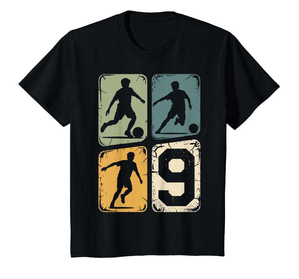 9Th Birthday 9 Soccer Player Soccer T-Shirt - Custom Art Print Men Women