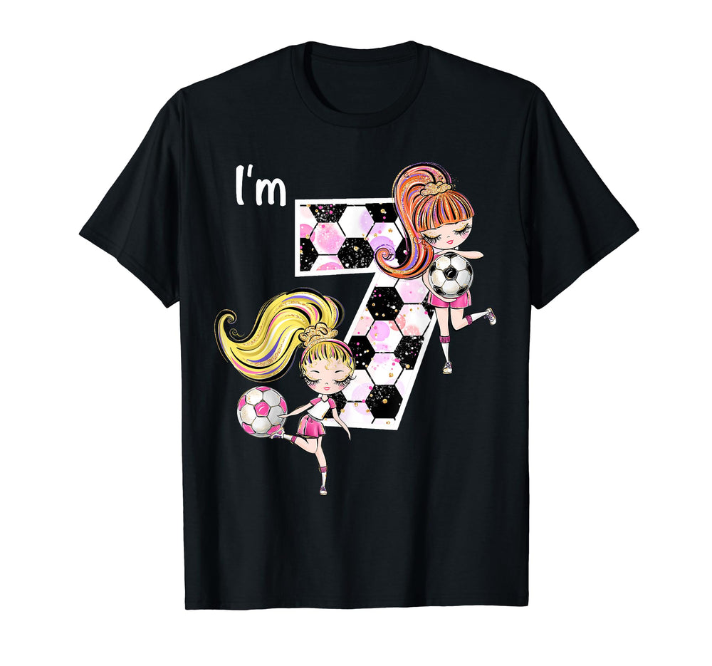 Soccer 7Th Birthday Party 7 Year Old T-Shirt - Aesthetic Graphic Men Women