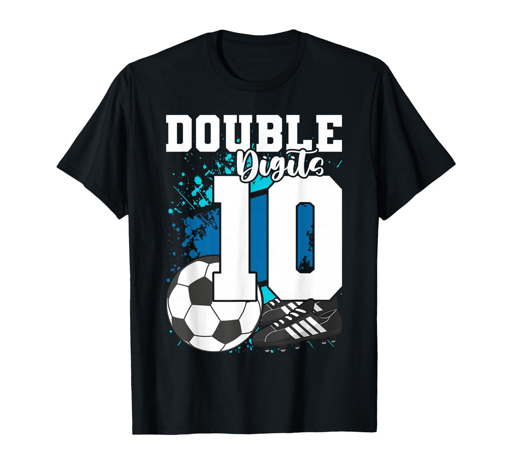 Double Digits 10Th Birthday Soccer T-Shirt - Fun Novelty Design for Adults