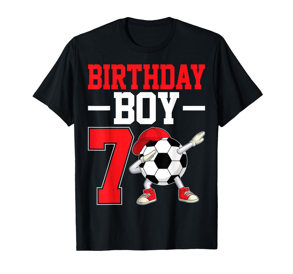 Birthday 7 Years Old Dabbing Soccer T-Shirt - Streetwear Style for Adults