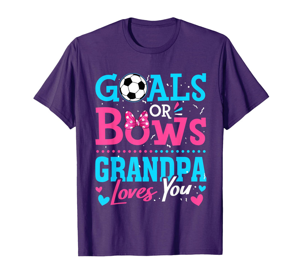 Gender Reveal Goals Or Bows T-Shirt - Casual Everyday Wear for Adults