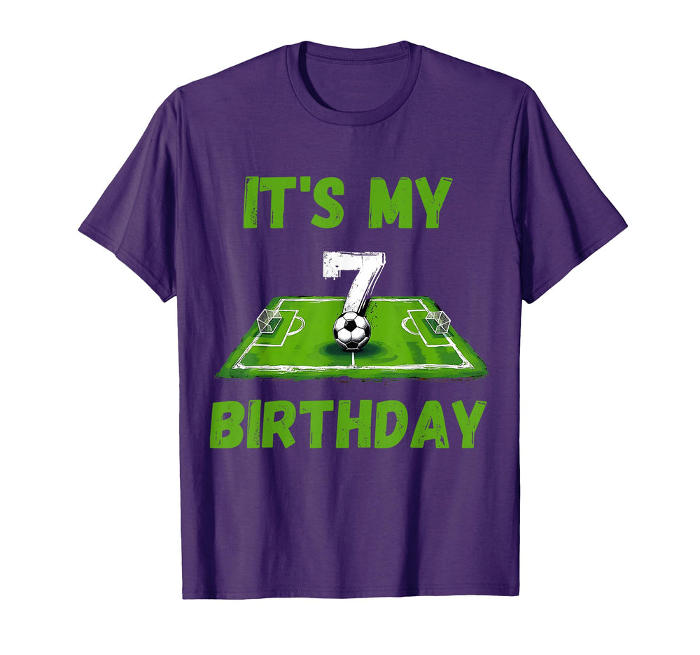 Its My 7Th Birthday Soccer Football T-Shirt - Custom Art Print for Adults