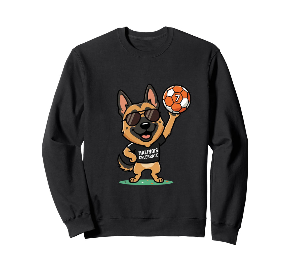 Soccer Malinois Celebrate Dog Sweatshirt - Minimalist Print Men Women
