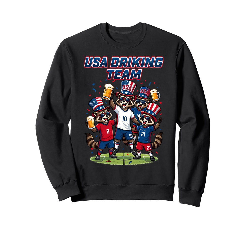 Usa Raccoon Soccer Tournament Sweatshirt - Fun Novelty Design for Adults