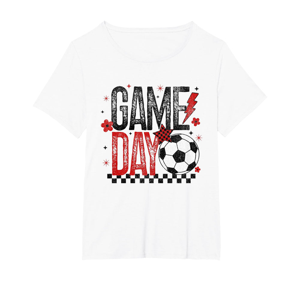 Game Day Soccer Season Checkered T-Shirt - Novelty Apparel for Adults