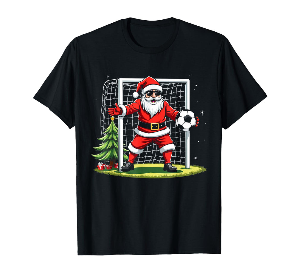 Santa Plays Soccer Soccer Player T-Shirt - Novelty Apparel Men Women