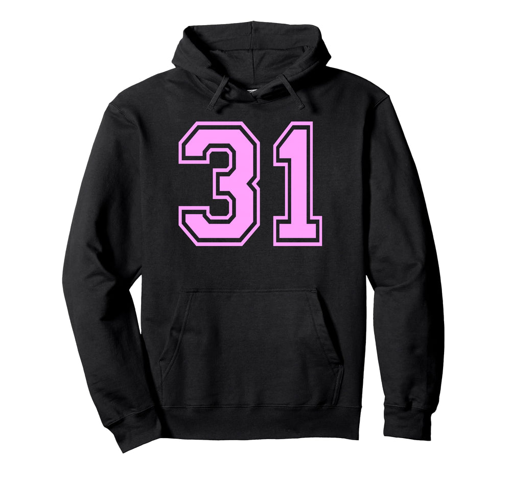 31 Number Thirty One Sports Varsity Hoodie - Novelty Apparel Unisex